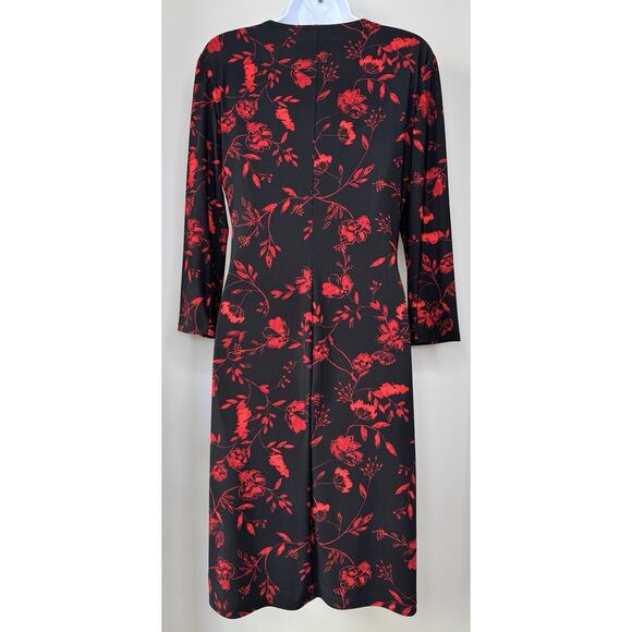 Lauren by Ralph Lauren Womens Floral Jersey Dress 10 Classic Night Out Elevated - Picture 3 of 16